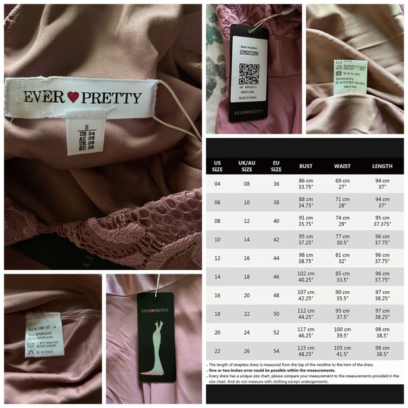 Ever Pretty Women Double V-Neck Mauve Flowy dress size S/4 - Picture 16 of 16